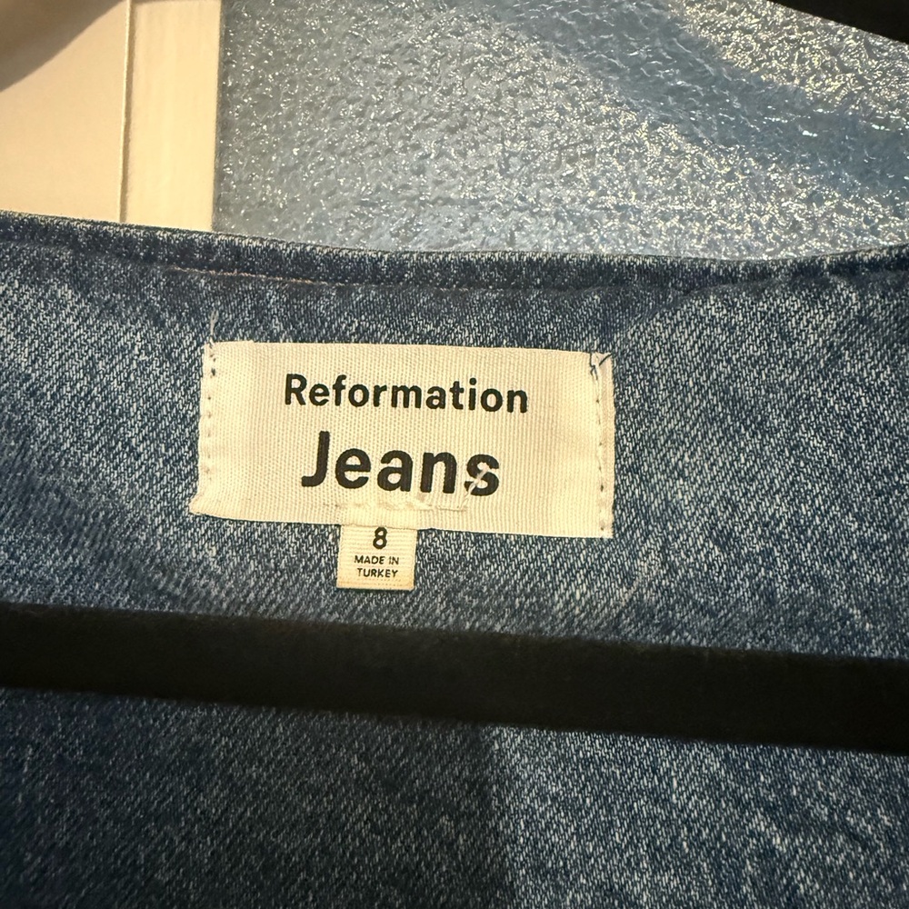 Reformation Denim Button-Front Mini Dress - Picture 2 of 6